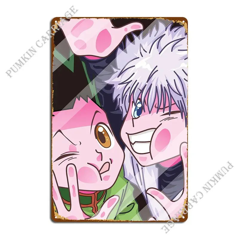 Gon And Killua Popart Metal Sign Funny Garage Decoration Wall Mural Wall Cave Tin Sign Poster