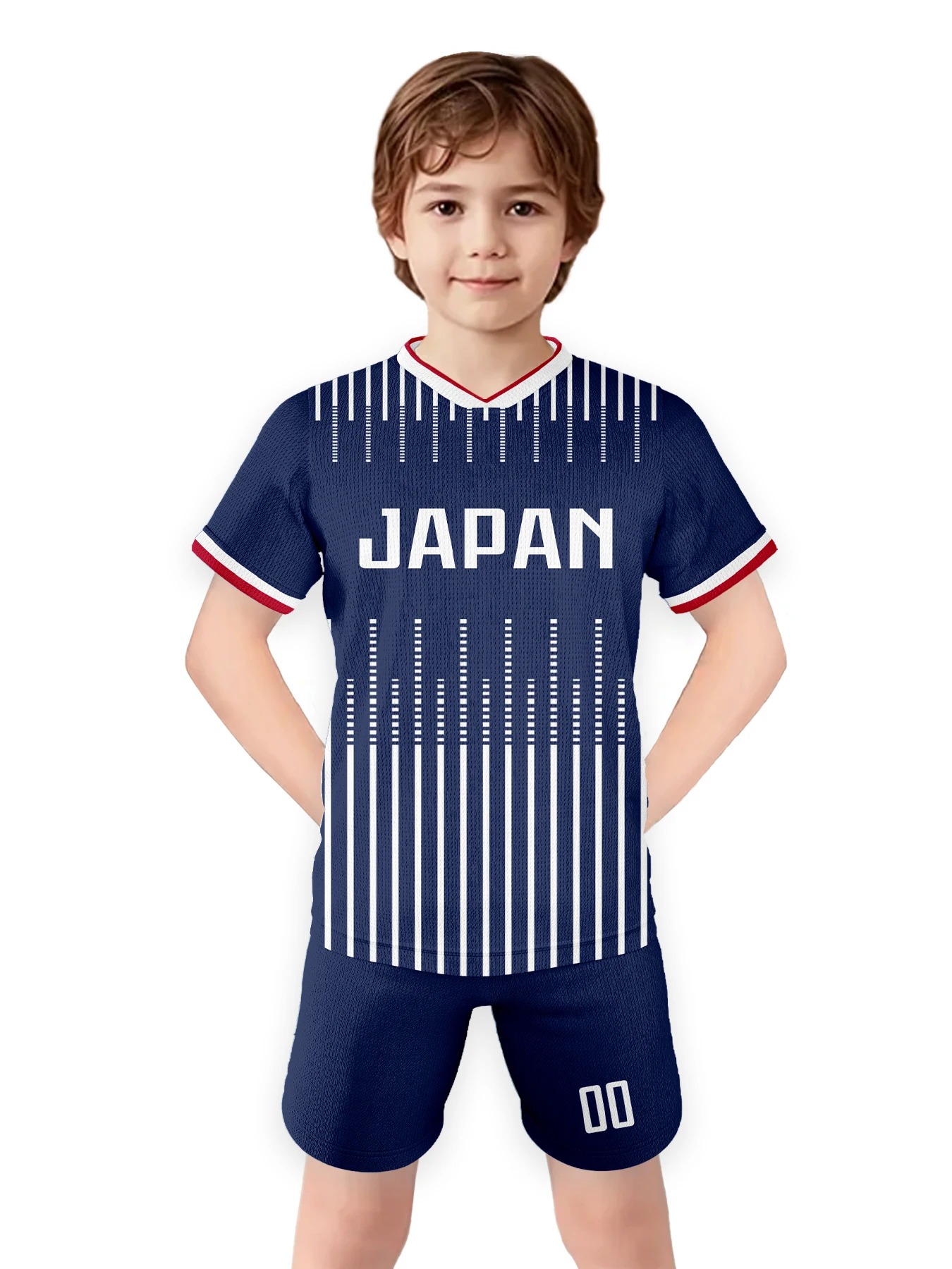 Customized Soccer Jersey Kit for Kids Japan Football Uniform Breathable Youth Soccer Outfits Personalized Name and Number Unisex