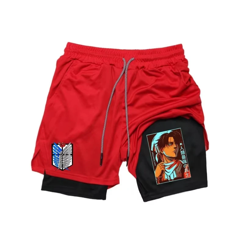 

Attack on Titan Anime Layered Athletic Shorts Suitable for Training and Fitness for Both Unisex Quick-drying and Comfortable