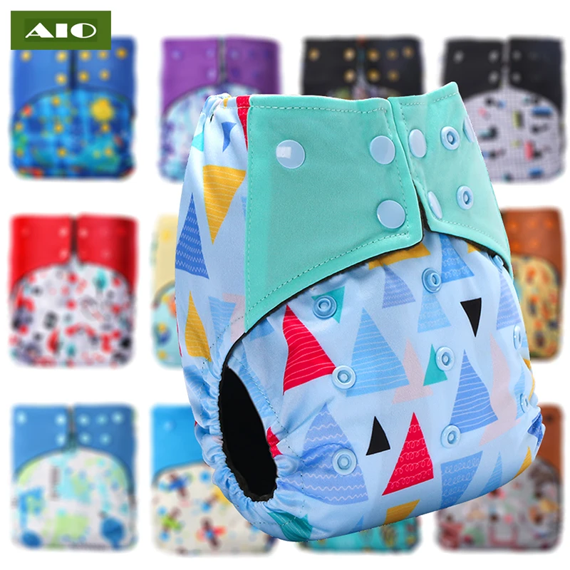 

AIO AI2 Newborn Infant Bamboo Charcoal Liner Cloth Diaper Fast Dry With Two Opening To Insert Nappy Baby Pocket Diapers Reusable