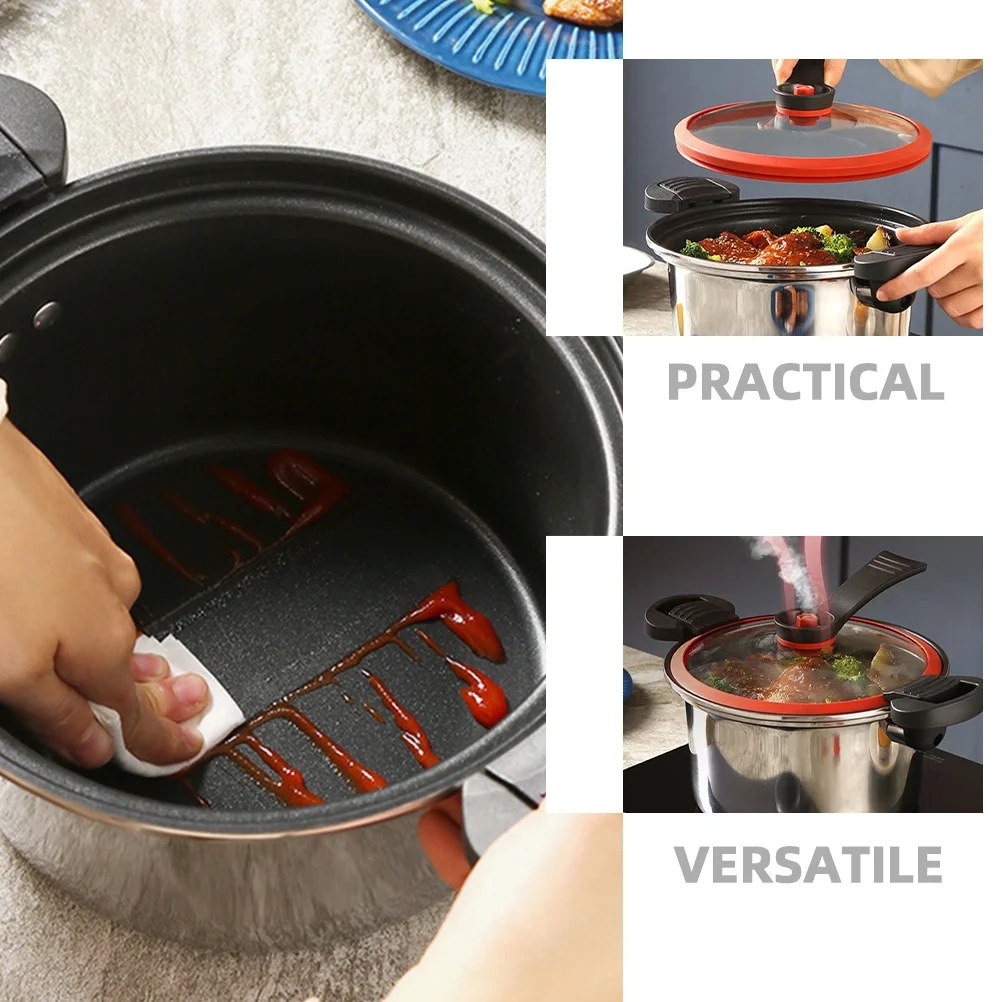 

Stainless Steel Pressure Cooker 6L Glass Lid Soup Pot Nonstick Multi-Use Stove Kitchen Cooking Ware Ergonomic