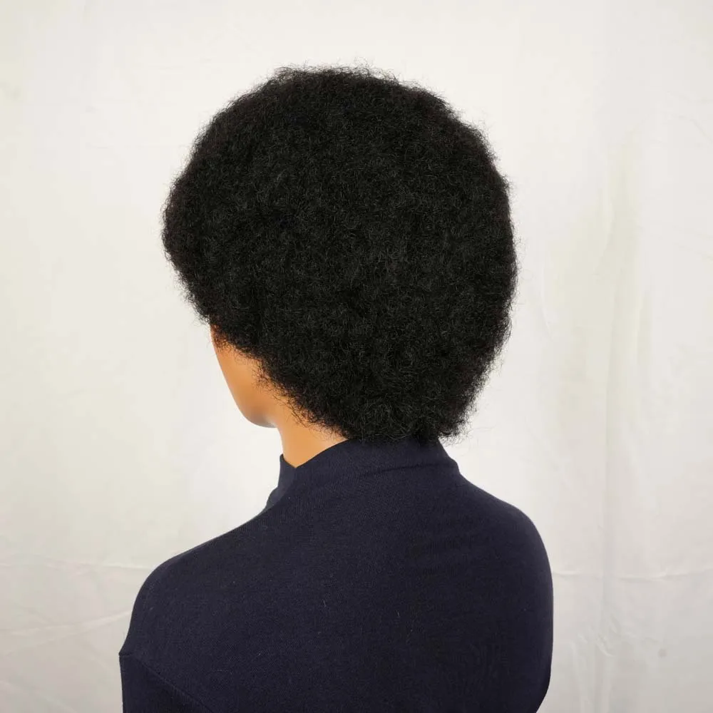 Parrucche per capelli umani corti con taglio pixie riccio afro crespo per le donne Sostituzione dei capelli soffici completamente fatta a macchina dall'aspetto naturale