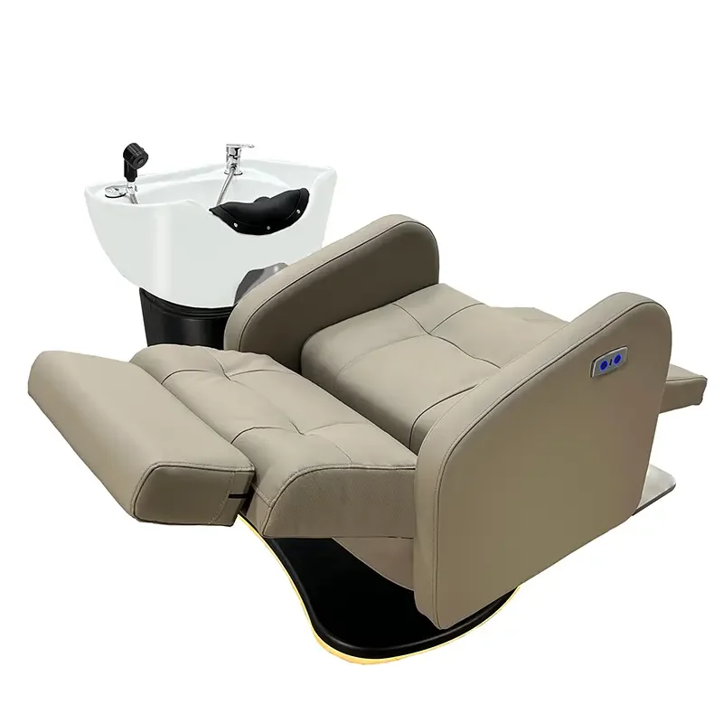 

Hot Leather Rotatable Saloon Hair Wash Chair With Colorful Led Light Hair Wash Bowl Salon Beauty Shops Shampoo Chair