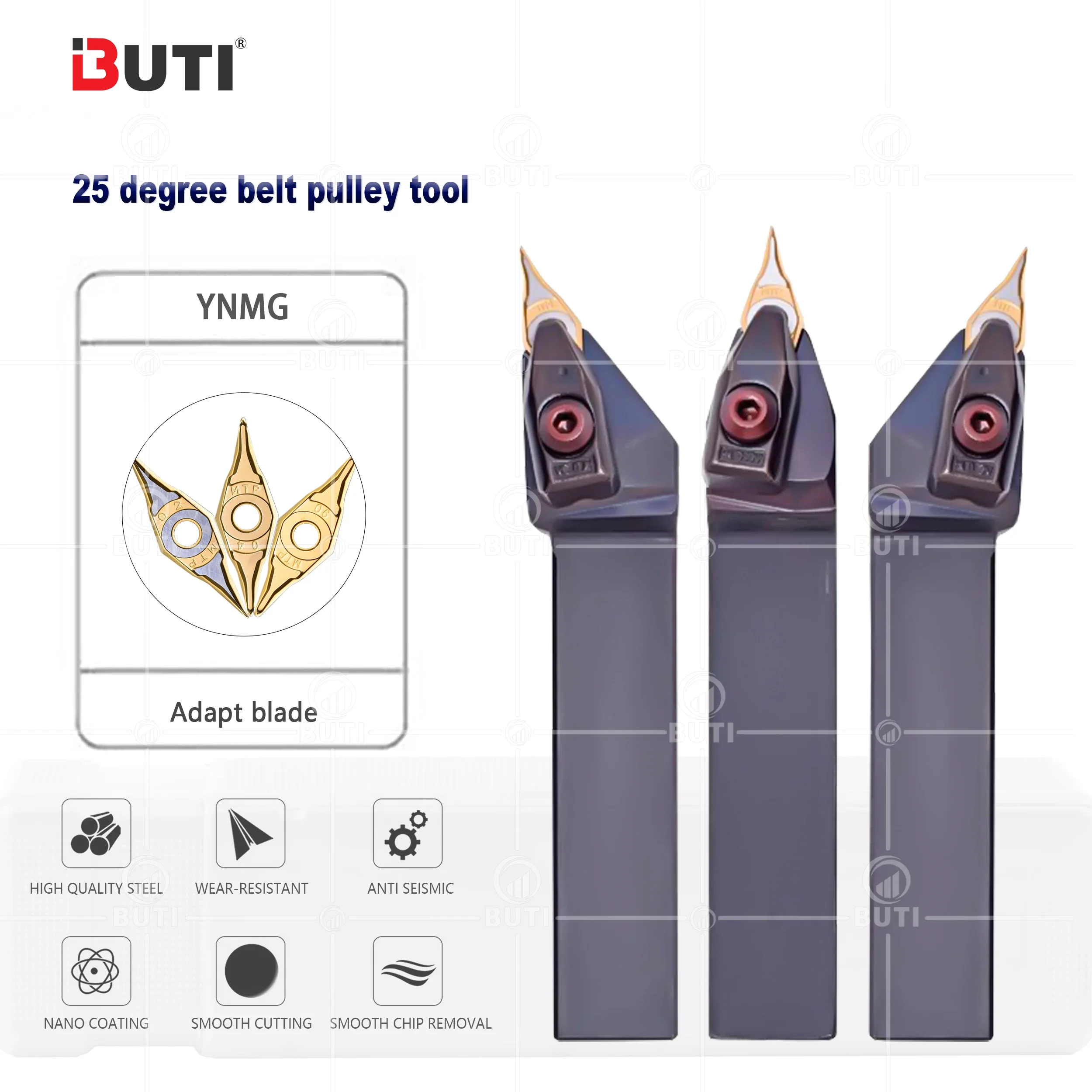 

25 Degree Belt Pulley Blades YNMG160402/160404/160406 Small Knife Tip Cleaning Carbide Inserts DYJNR/DYJNL/DYVNN External holder