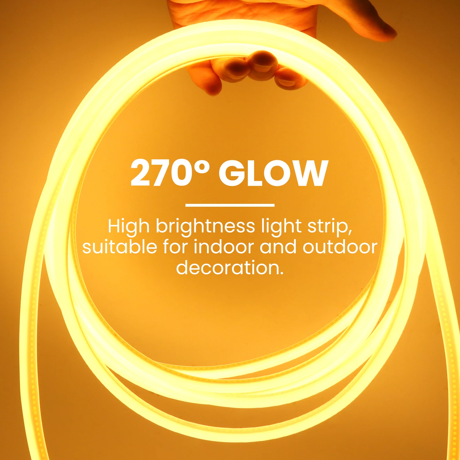 220V 288LEDs/m Milk White Silicone COB LED Strip Light 270 Degree Emit IP67 Soft Neon Rope Lights Kitchen Room Garden Lighting