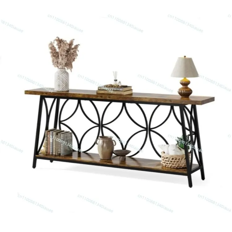 

Entrance Desk Entrance Table Sofa Back Vintage Solid Wood Strip Case Aisle Corridor