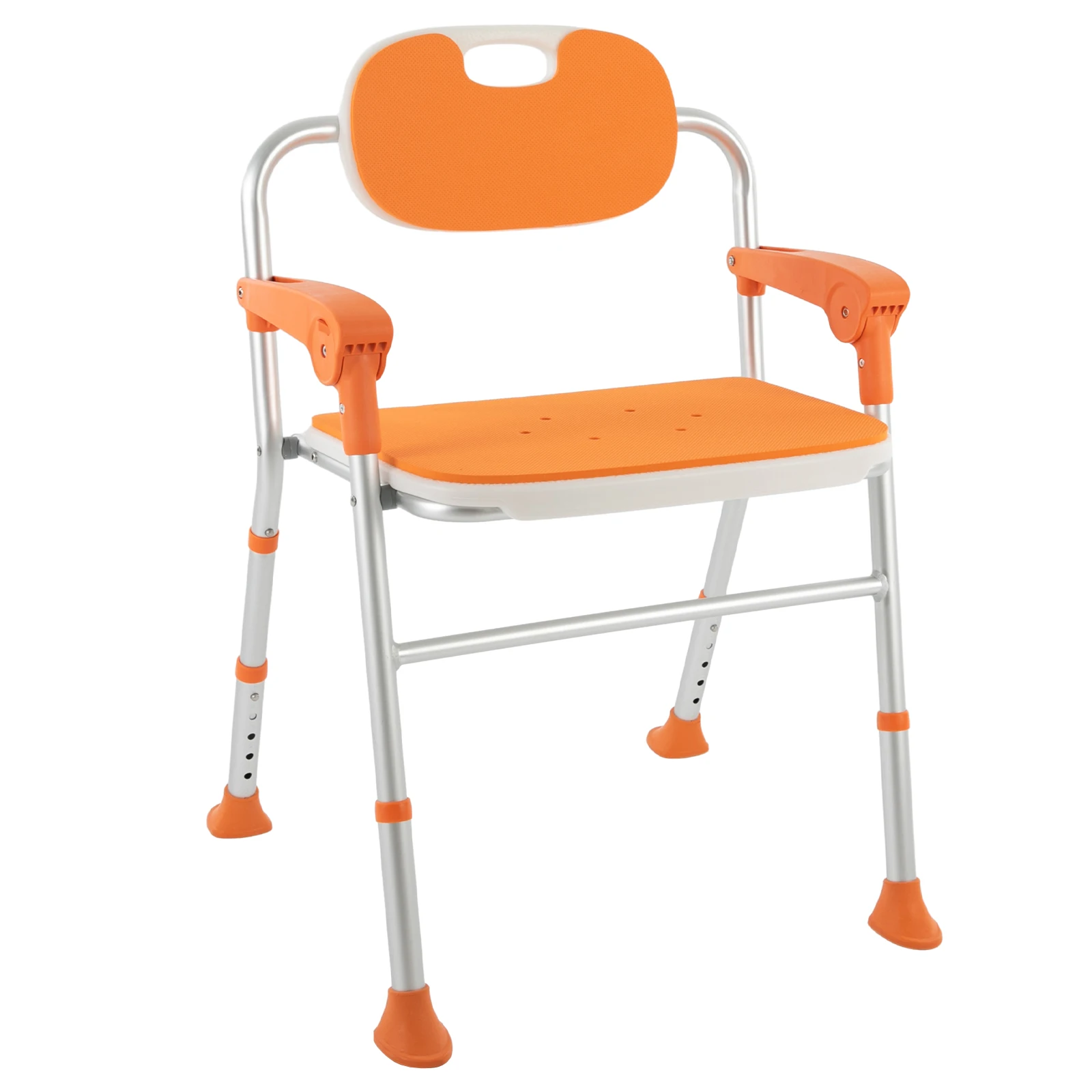 

Foldable Shower Seat Heavy Duty Shower Chair 275lbs Load Capacity 5-position Height Adjustable Anti-Slip Design for Elderly