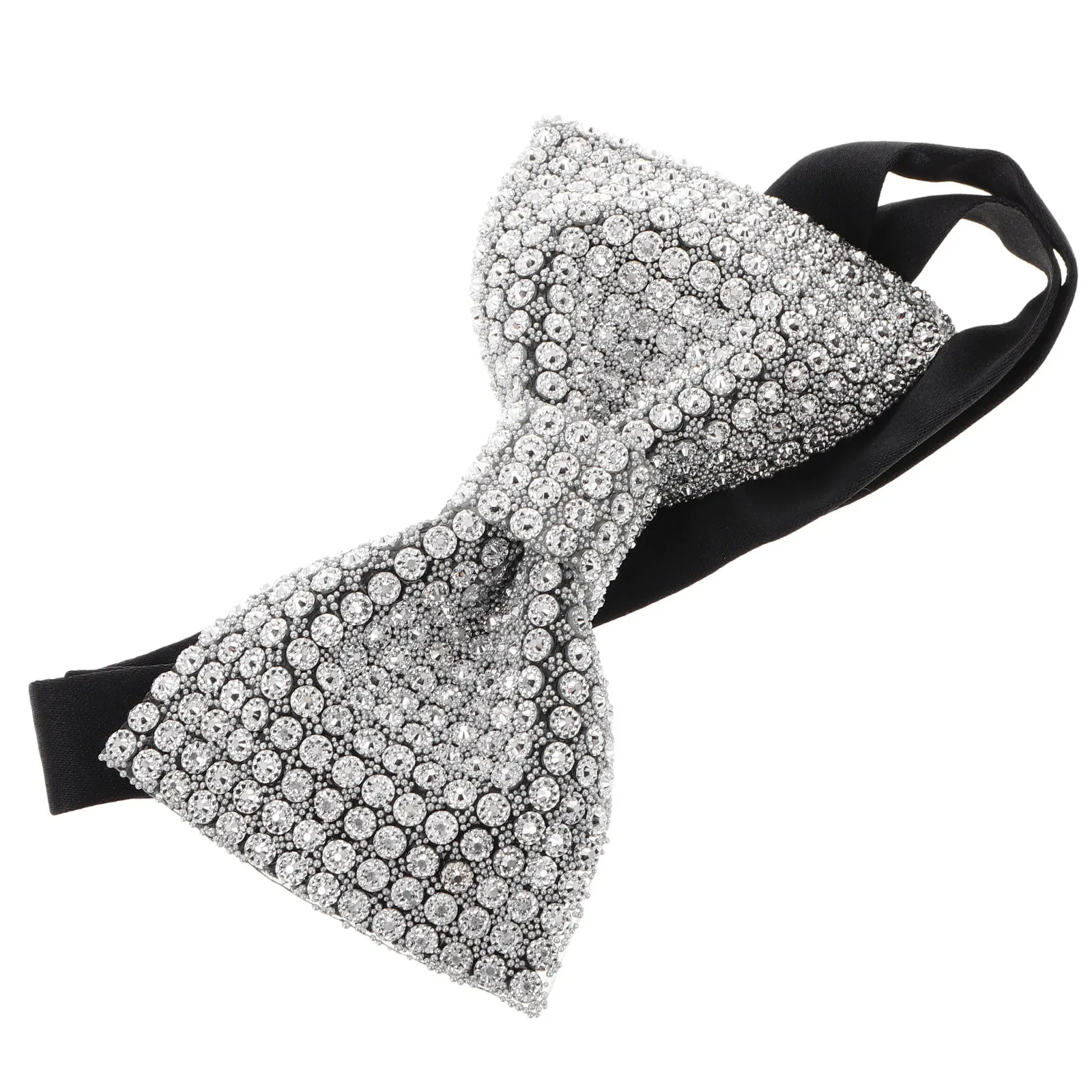 

Потрясающий двухслойный галстук-бабочка со стразами для мужчин и женщин, блестящий галстук-бабочка для жениха на свадьбу, готовый к использованию, для торжественных мероприятий и банкетов