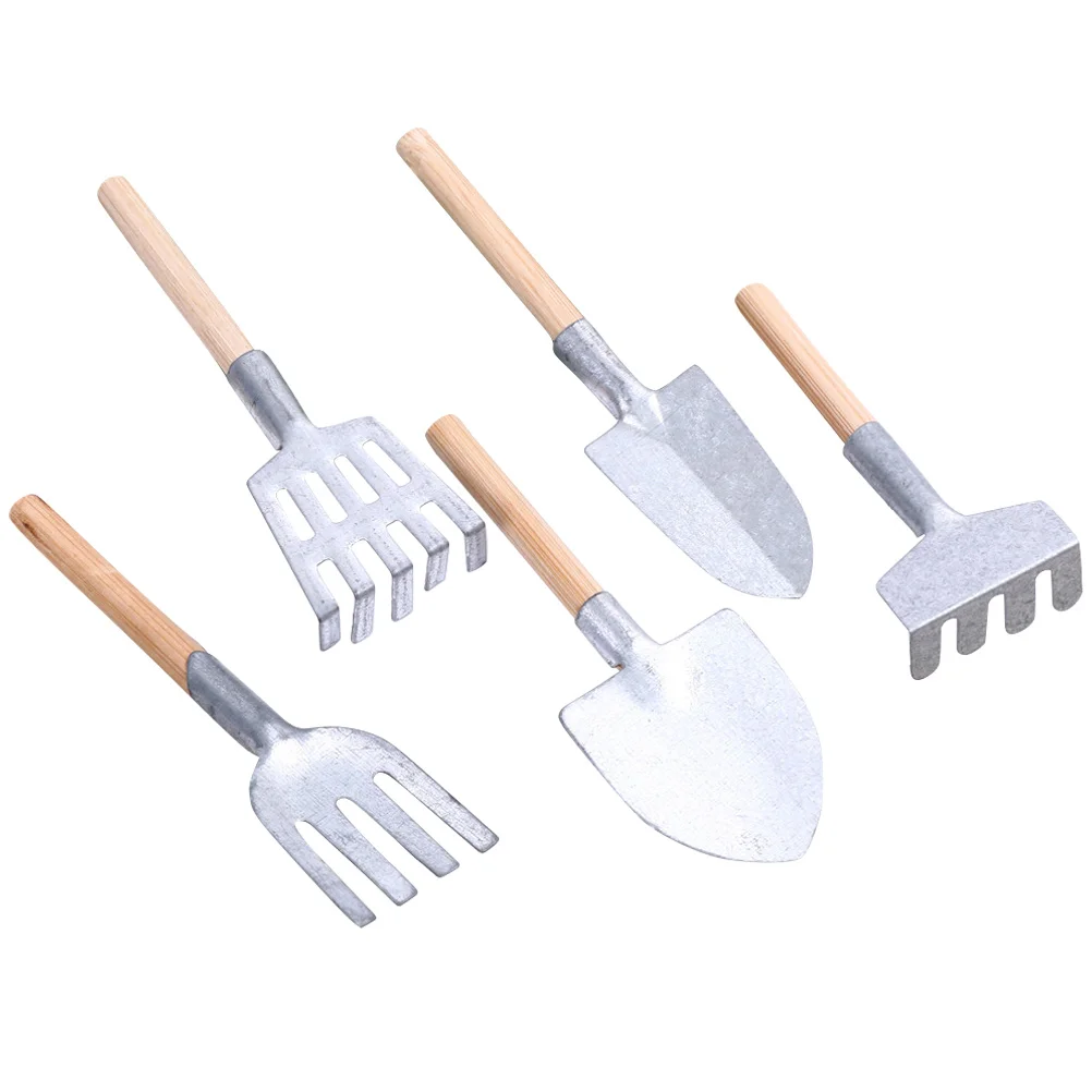 

5pcs Miniature Gardening ToolsSmooth Surface Kids Toys H crafted Details Living Room Bedroom Decor Dollhouse Miniatures Photo