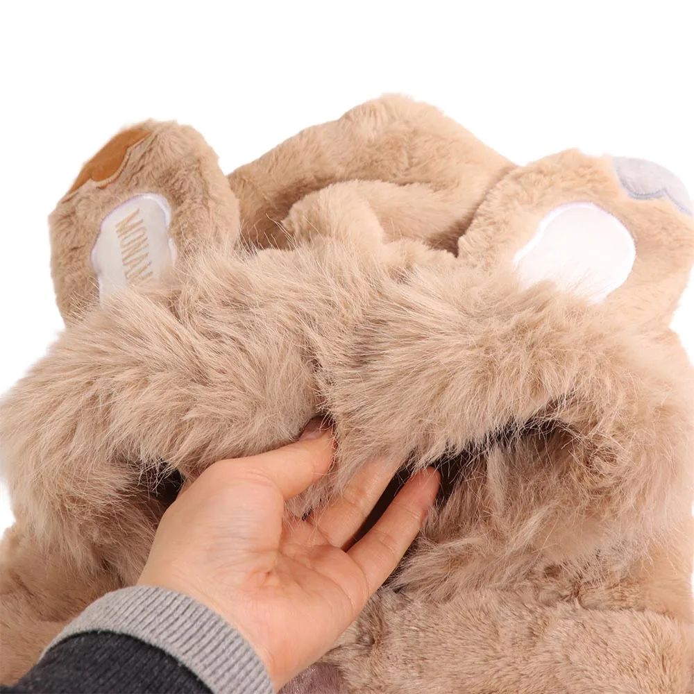 

Модная зимняя шапка-шарф с ушками кролика, утепленная, теплая, мультяшная, для улицы