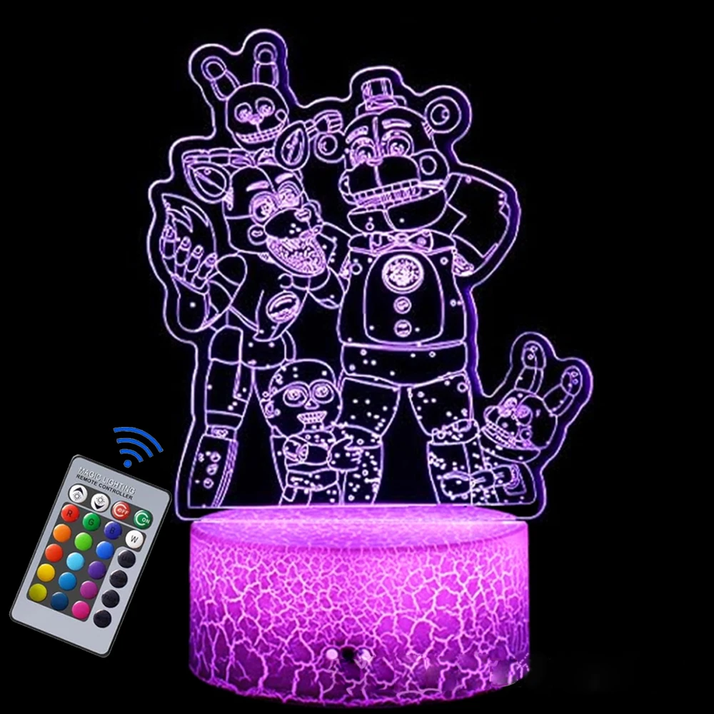 3D Night light Illusion Lights Five Nights Game Cute Night Lights 16 Color Changing Bedroom Decorations Children\'s birthday gift