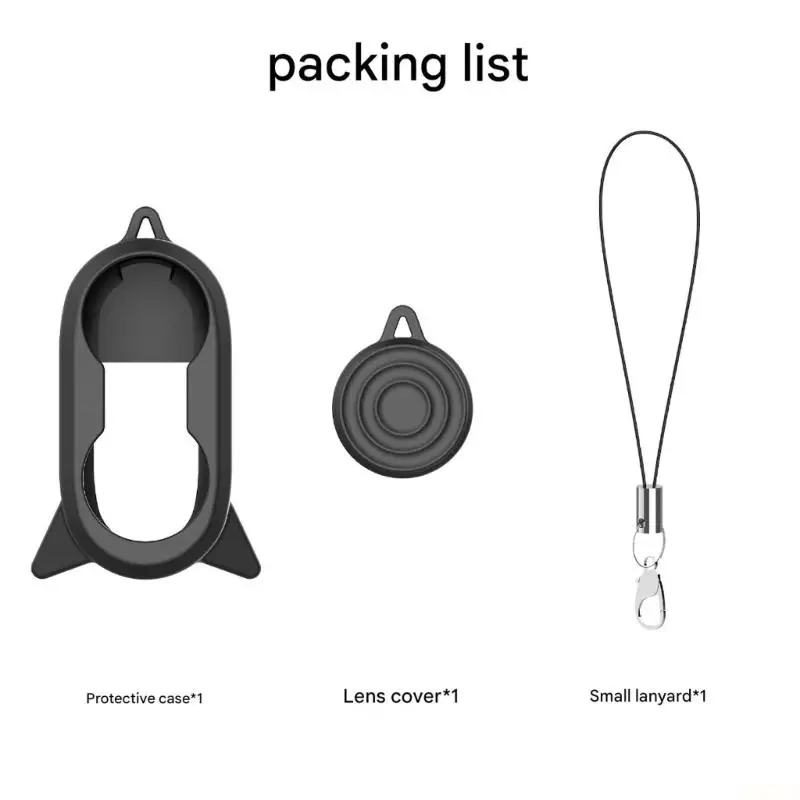 B03F Camera Case Sleeve with Wearable Clip Structure, Silicone Cover, Lens Cover, Lanyard and Open Side Cutout for GO 3S