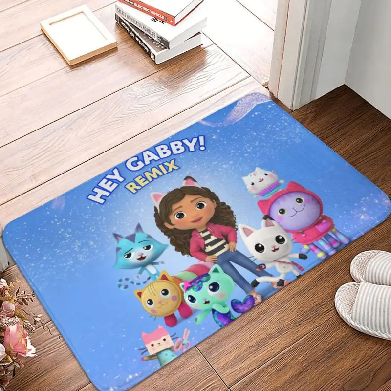 Custom Gabby Cats Gabbys Dollhouse Front Door Mat Outdoor Absorbent Pandy Paws Mermaid Doormat Floor Bath Entrance Rug Carpet