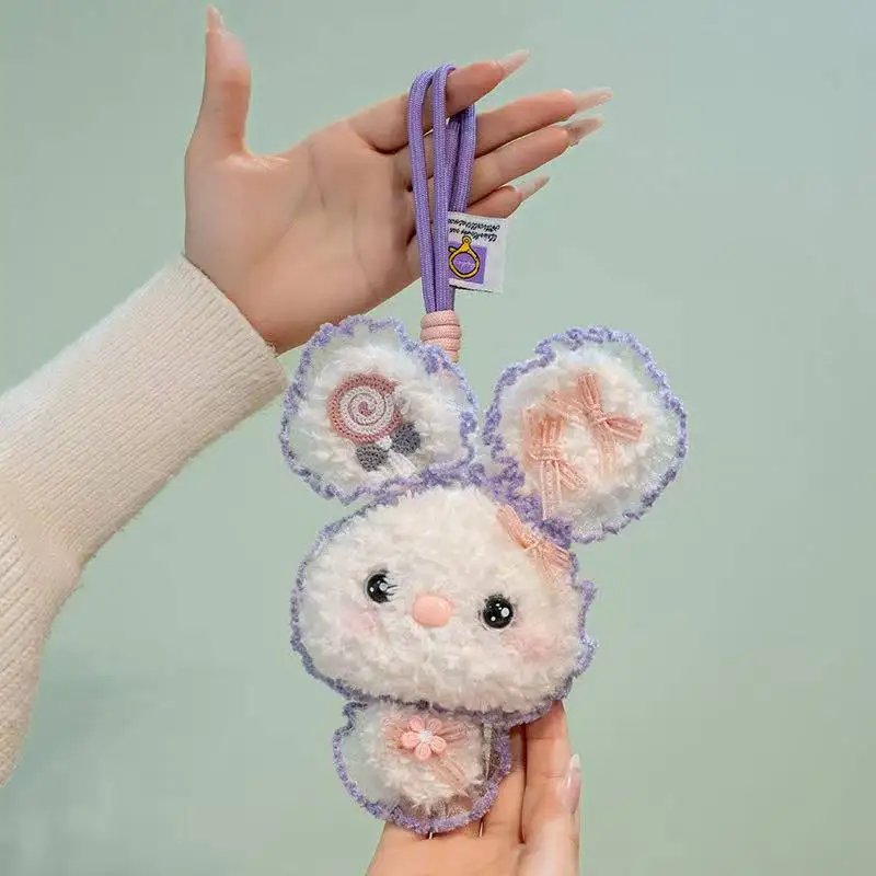 Porte-clés pendentif lapin coloré, jouet en peluche Kawaii, poupée de dessin animé, cadeau mignon pour petite amie de noël, dernière collection