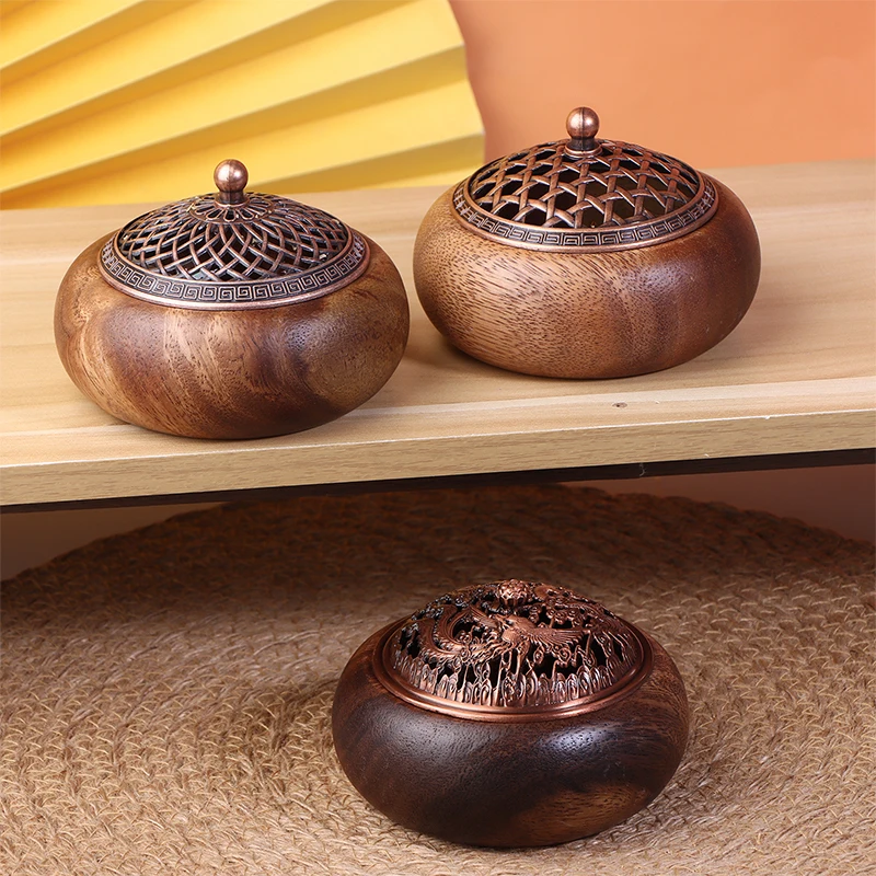 Solid Wood Pan Incense Burner, Indoor Aromatherapy Burner With Sandalwood Incense, Tea Ceremony ,prayer Rooms, Yoga Decoration