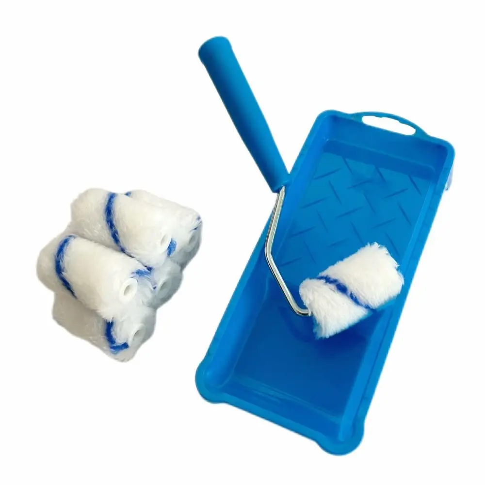 High-Density Fabric Paint Rollers Set Lint-Free 2Inch Paint Roller Tray Smooth Finish Mini Paint Roller Painting Walls