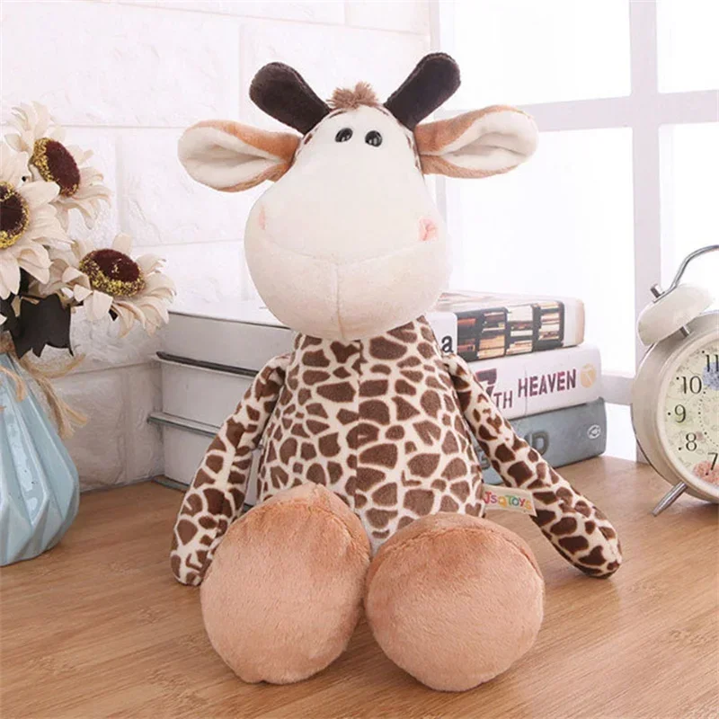 25CM Kawaii Jungle Animal Plush Toys Forest Animal Plush Dog Zebra Elephant Lion Fox Giraffe Children's Toys Doll Birthday Gift