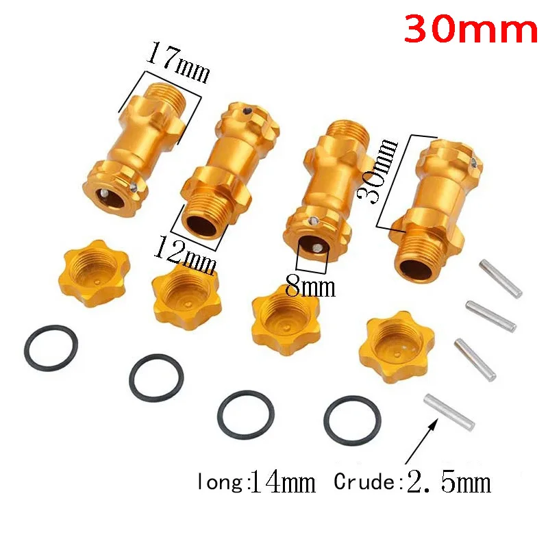 1/8 Wheel Hex Hub M17 17mm M23 23mm Extension Adapter 12mm Cap Anti-Dust X 4 Longer Combiner Coupler For RC Model Car Parts HSP