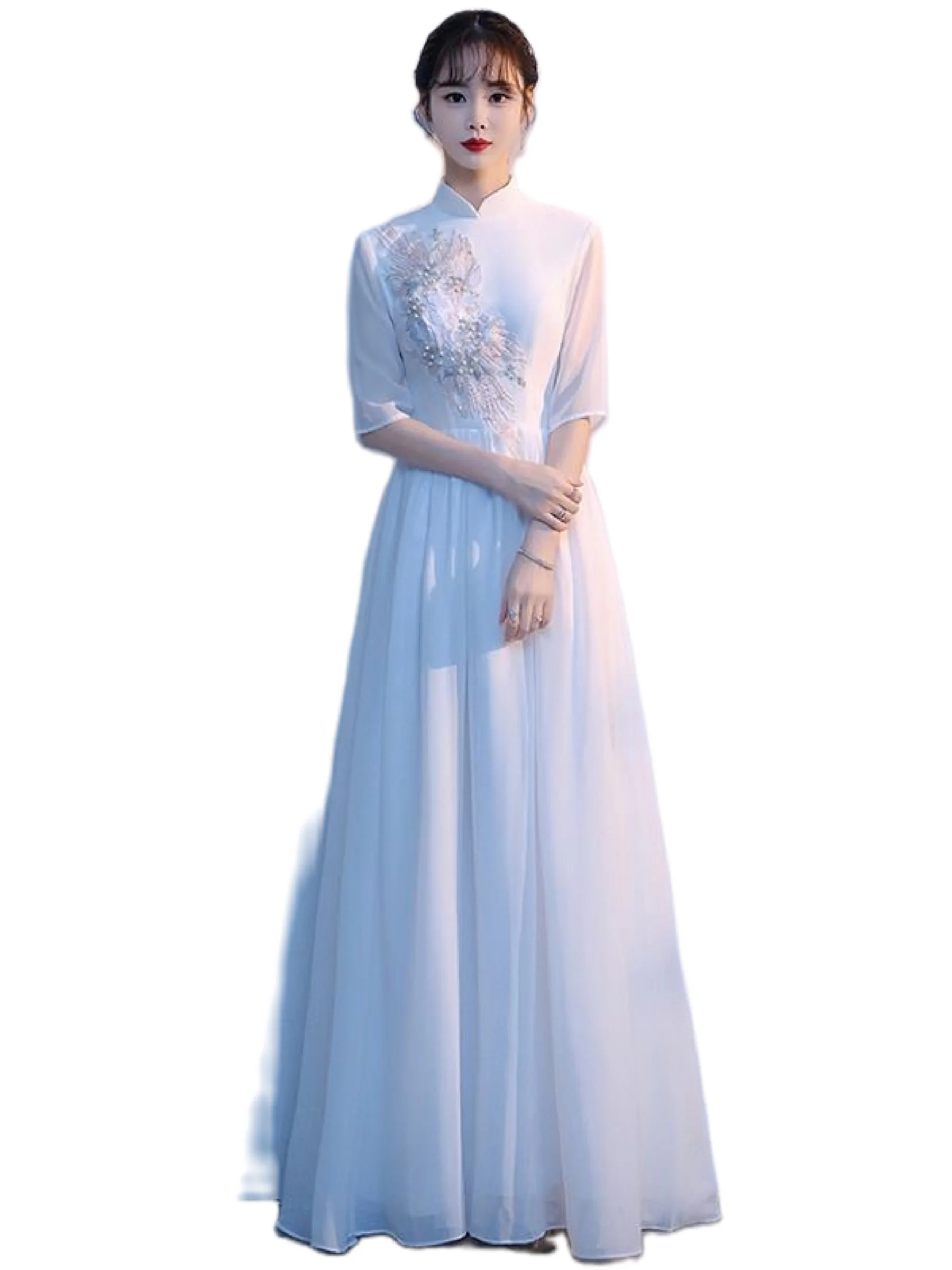 

New Chinese cheongsam dress wedding banquet evening dress performance clothing