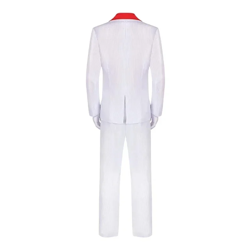 ♥ 2026 New 1983 Movie Scarface Al Pacino Cosplay White Suit Red Shirt Costume Accessories Outfits Halloween Roleplay ★ Look at m view 2