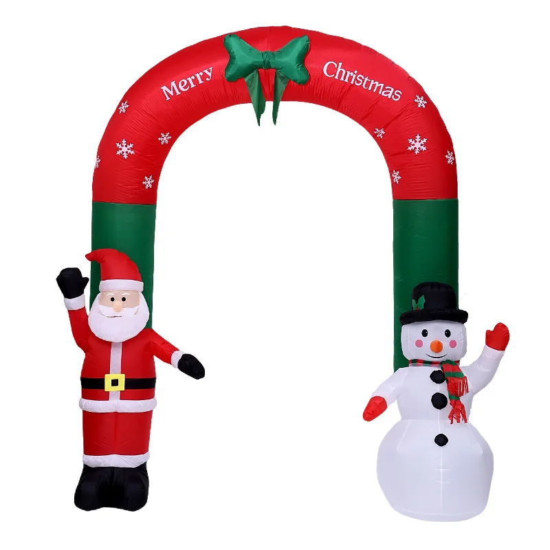 

2024 3.1-meter 9-light Santa Claus Snowman Christmas Arch Inflatable Ornament Outdoor Garden And Courtyard Decoration Gifts