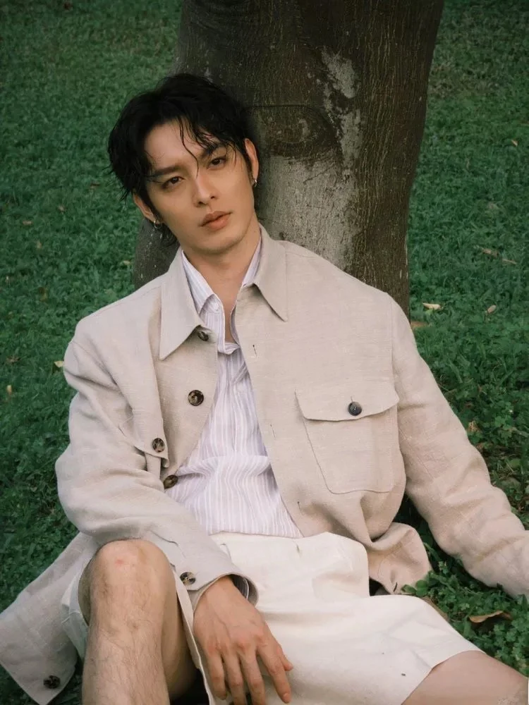 

Men's Autumn Winter Luxury Cotton Blend Bamboo Texture Busin Casual Collar Admin Jaet Coat Stand Fit Long Sve