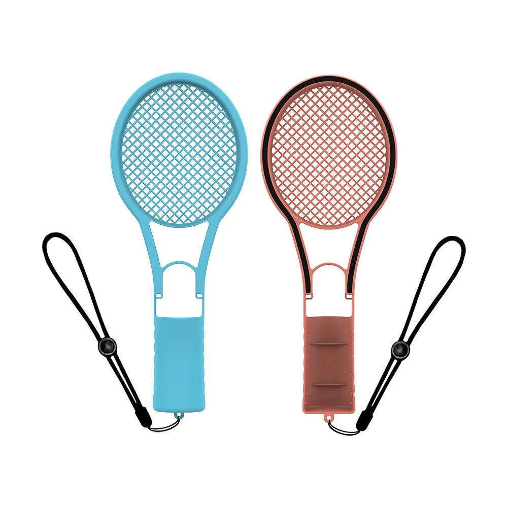 2 ชิ้นไม้เทนนิสสําหรับ Nintendo สําหรับสวิทช์ 2 Joy-Con เทนนิส Racquet Grip Handle Holder อุปกรณ์เทนนิสพร้อมสายรัดข้อมือ