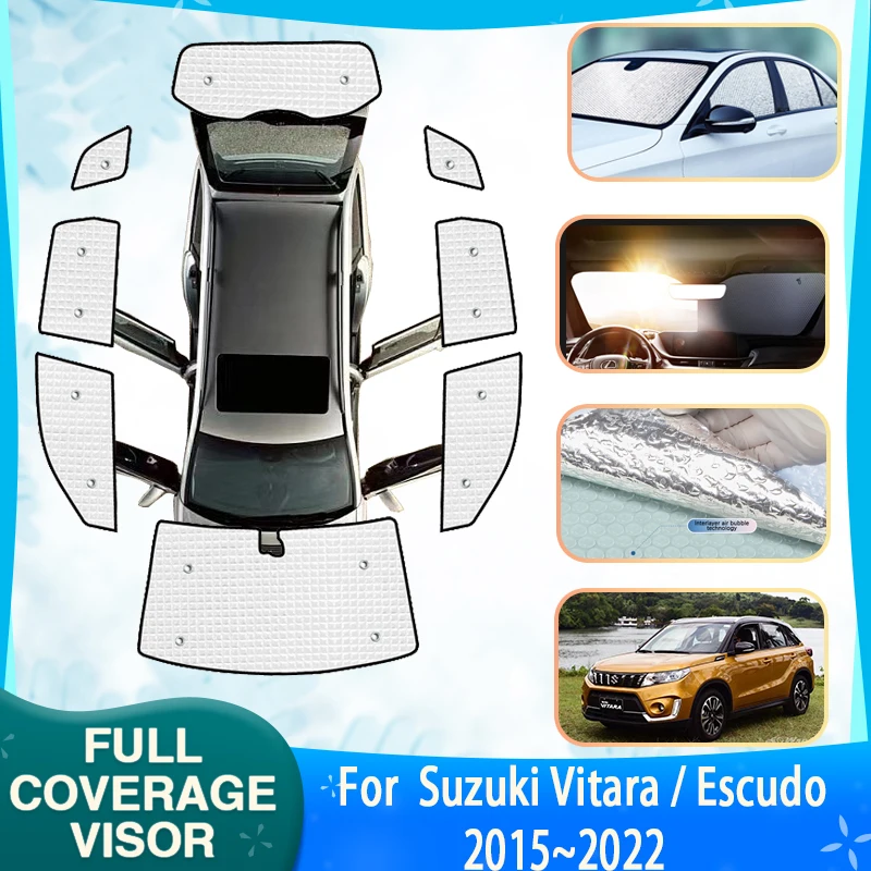 

Автомобильные солнцезащитные козырьки с защитой от УФ-лучей для Suzuki Vitara скудо LY 2015 ~ 2022, солнцезащитные очки для автомобильных окон, солнцезащитные очки, автомобильные аксессуары