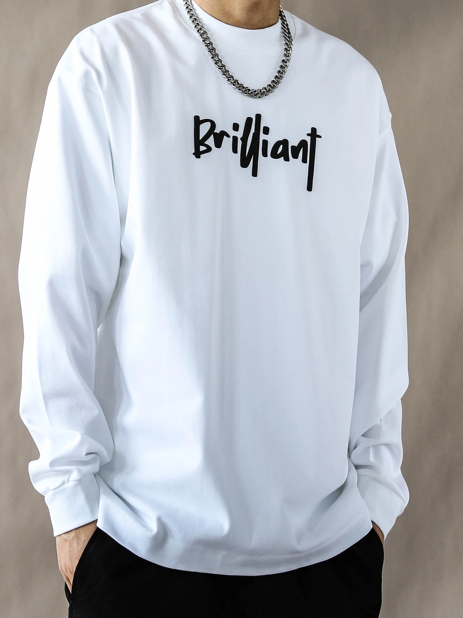 

American Sle Long Sve T-irt Men's Spring Autumn Loose Casual New 2025 round Ne Base irt Top Cotton Ciwalk