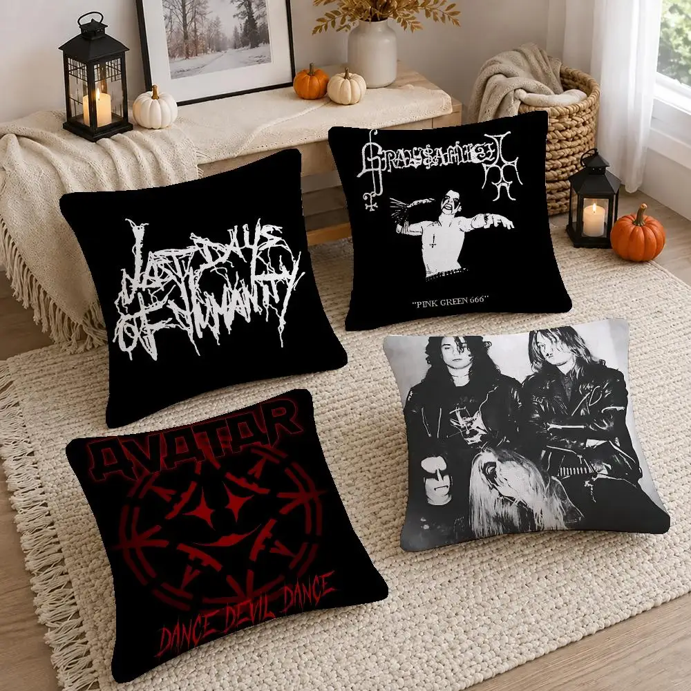 Dark Band Mayhem Burzum Cushion Cover Short Plush Pillow Cover, Washable Wrinkle-Resistant for Sofa Bedroom Decor Gift