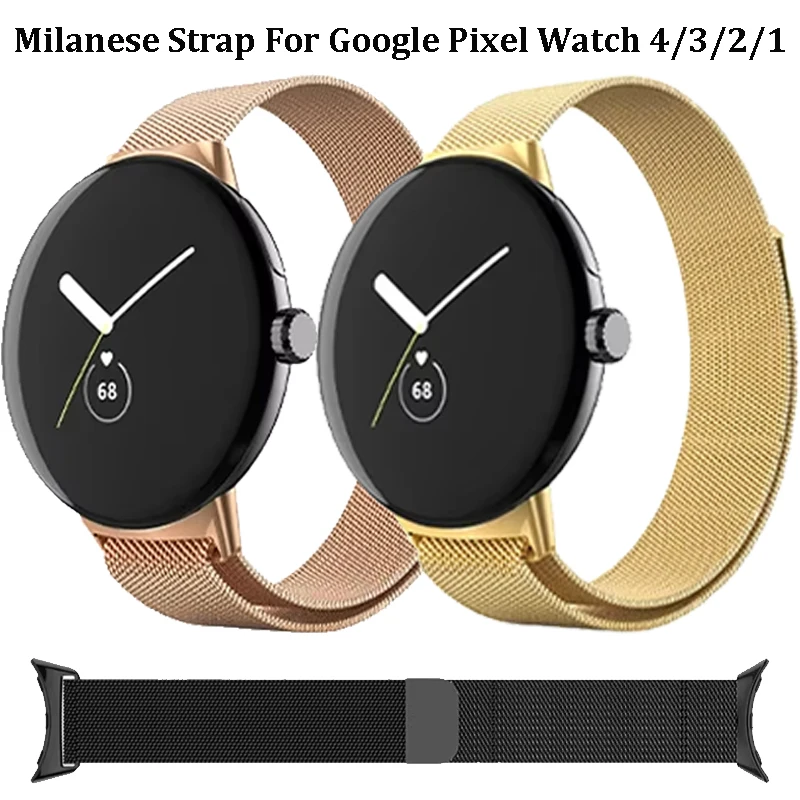 Milanaise-Armband für Google Pixel Watch 4/3 41 mm Magnetverschluss-Armband für Google Pixel Watch 2/1 Edelstahl Metall Correa