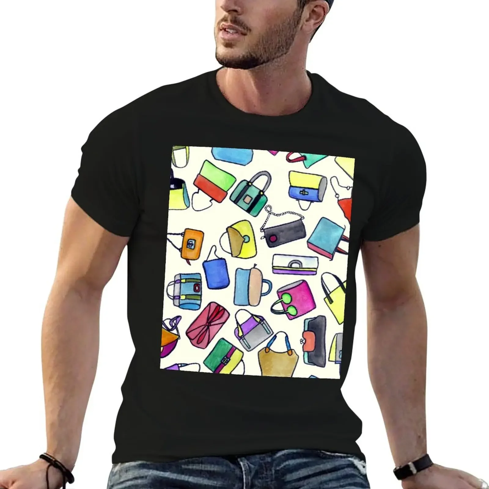 

colored bags obsession T-Shirt korean fashion Short sleeve tee big and tall t shirts for men