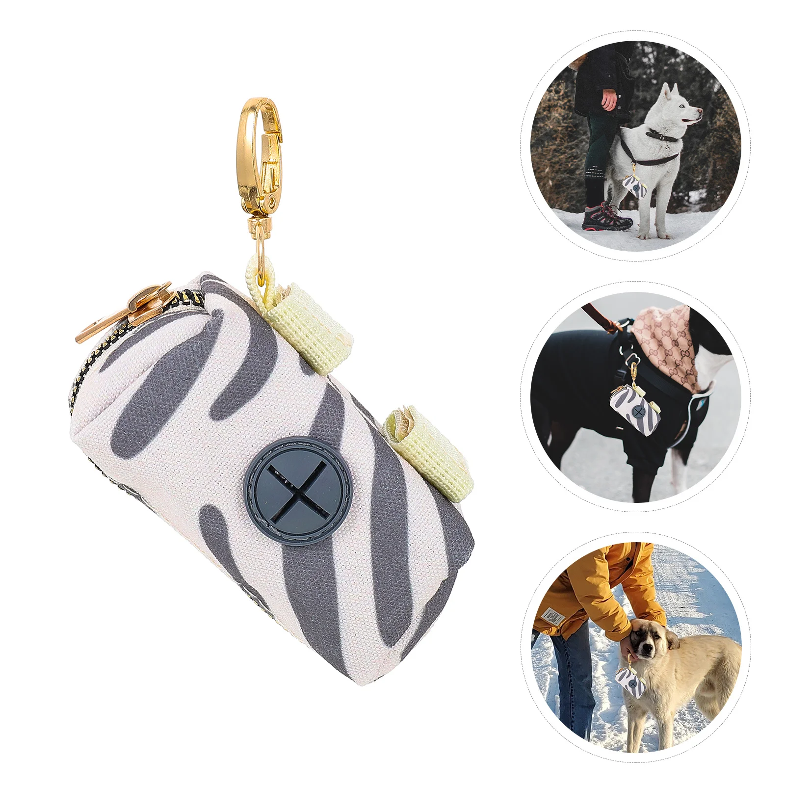 

Portable Poop Bag Holder Washable Polyester Dispenser for Pet Waste Bags Easy Attach to Harness Leash Bag Compact Design