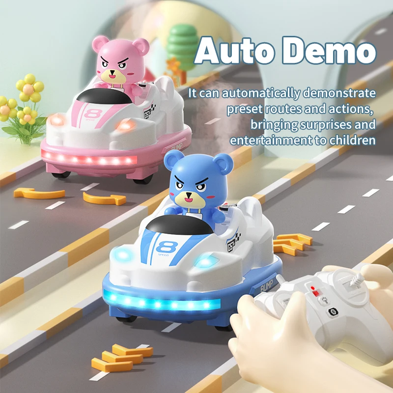 JJRC Q180 원격 범퍼 자동차 소리와 빛 스프레이 음악 부모-자식 경쟁 상호 작용 이동 카트 전투 소년 소녀 장난감 Gif