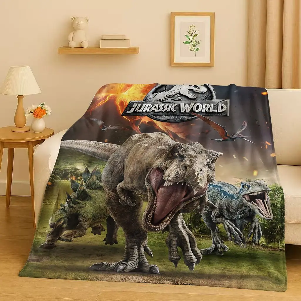 ثلاثية الأبعاد الحديقة الجوراسية ديناصور الكرتون الفانيلا بطانية ، فائقة النعومة الدافئة أفخم رمي للمنزل غرفة نوم غطاء أريكة تتحول لسرير مكتب التخييم #3