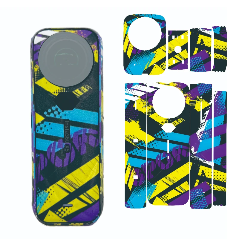 ملصقات زخرفية للكاميرا تغطية كاملة فيلم PVC مقاوم للماء مضاد للخدش غطاء ناعم لـ Insta360 X5