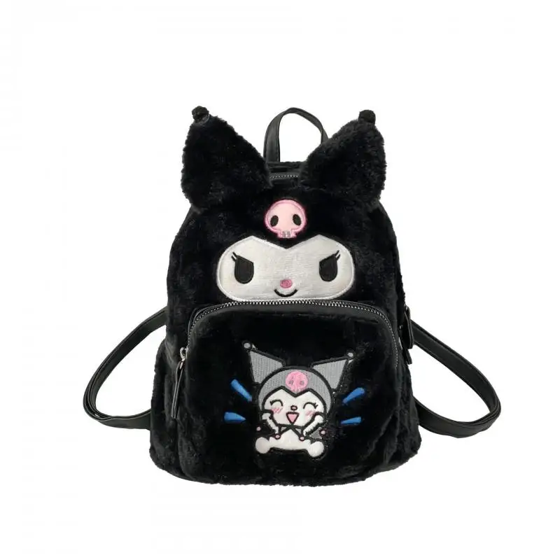 

2023 Sanrio Backpack Kawaii Kuromi HelloKitty Pompom Purin Student Cartoon Plush Schoolbag Children's Birthday Gift