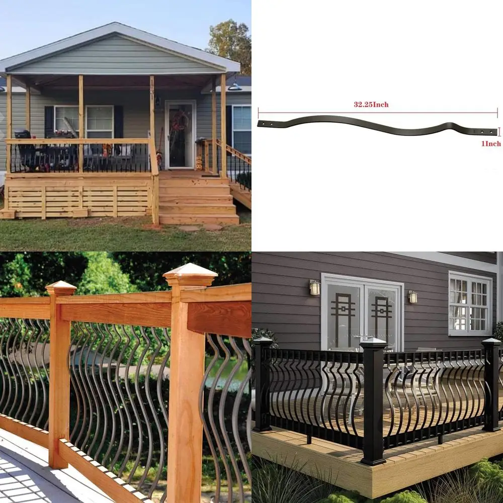 مغزل سطح معدني مكون من 61 قطعة، درابزينات سلالم خارجية مقاس 32.25 × 1 مع براغي، مناسبة للخشب والطوابق المركبة، دي أنيق