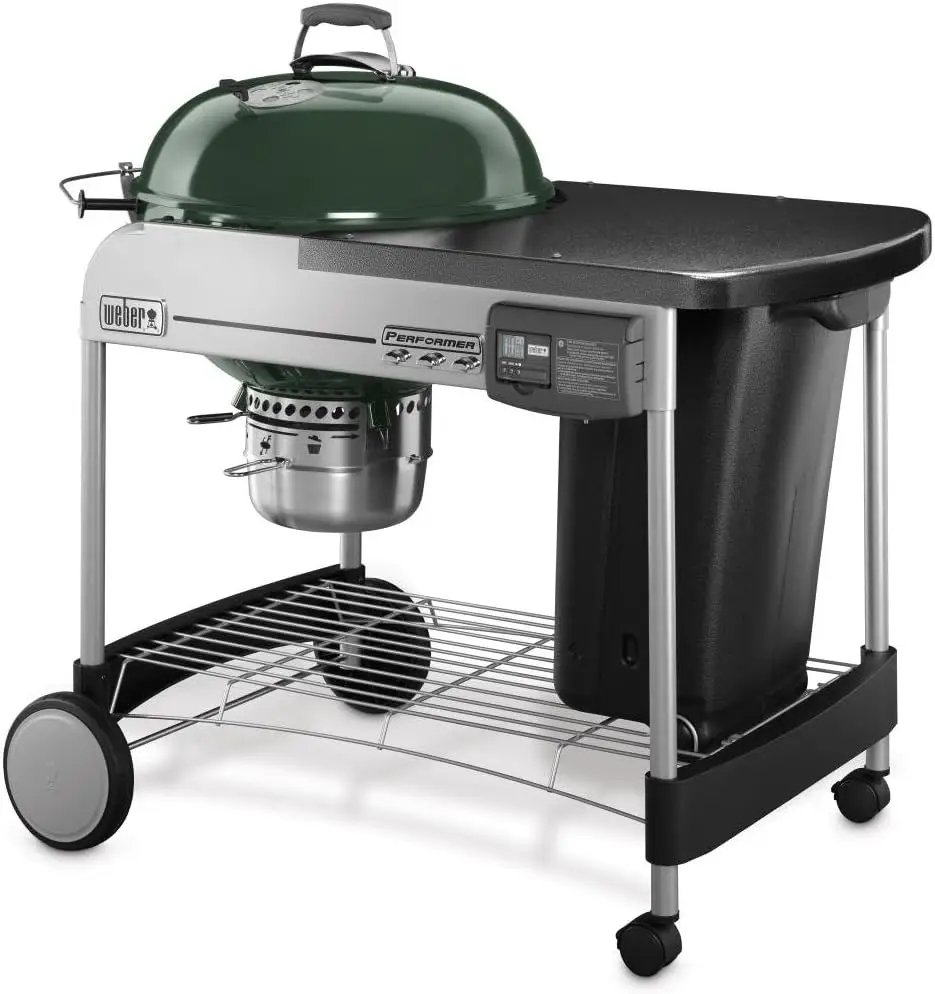 

Deluxe Charcoal Grill, 22-Inch, Touch-N-Go Gas Ignition System, Green