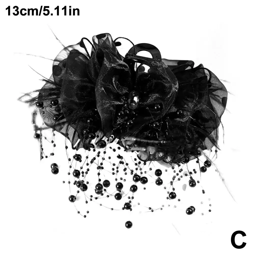 Feminino de luxo novo cabelo headwear acessórios contas borlas tubarão festa feminino imperamento clipes 2025 garra aniversário cabelo y7p7