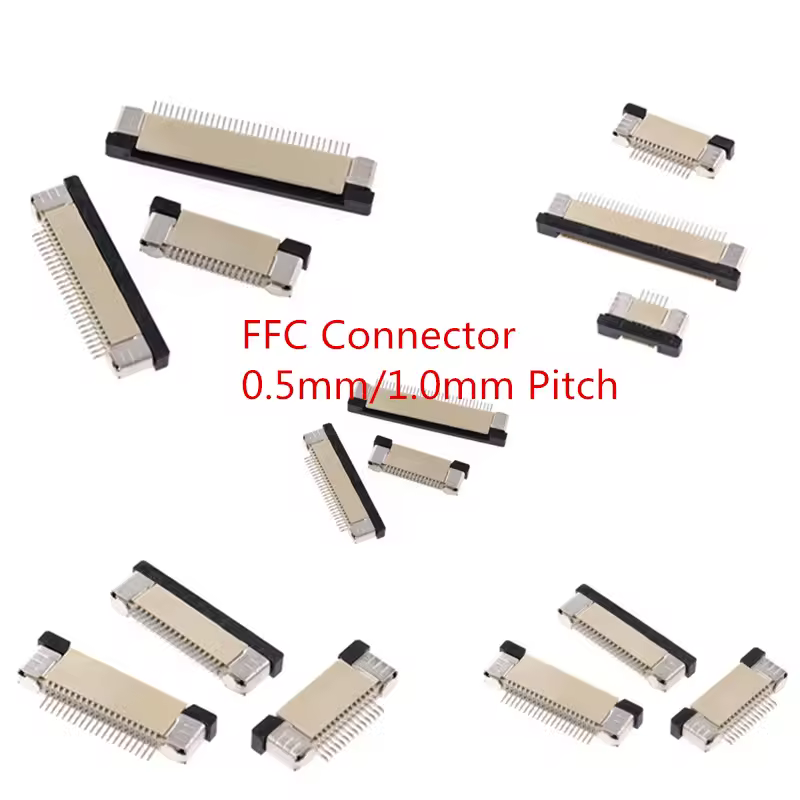 10 個 FPC コネクタ 0.5 ミリメートル/1.0 ミリメートルピッチ引き出しタイプ上部/下部接触タイプソケット FFC フラットケーブルソケット 4P 5P 6P 8P 10P-60Pin