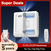 Robot Window Cleaner Liectrou S9,2025 NEW Updated Laser,2 roller brushes,6-way water pump spray,9KPa,Smart Memory,app control