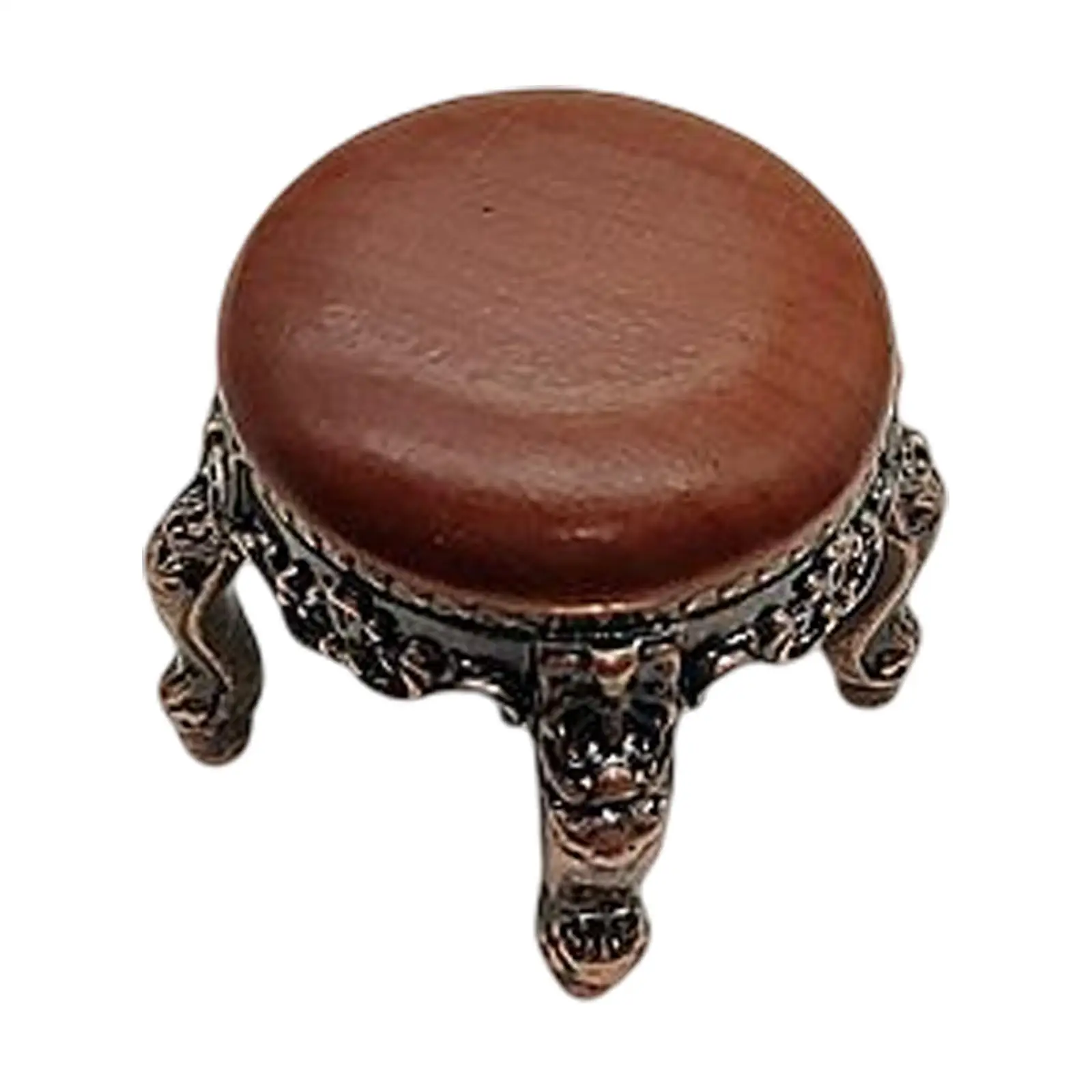 Elegant Miniature Wooden Dollhouse Furniture Set - Classic Chair and Ottoman for DIY Projects