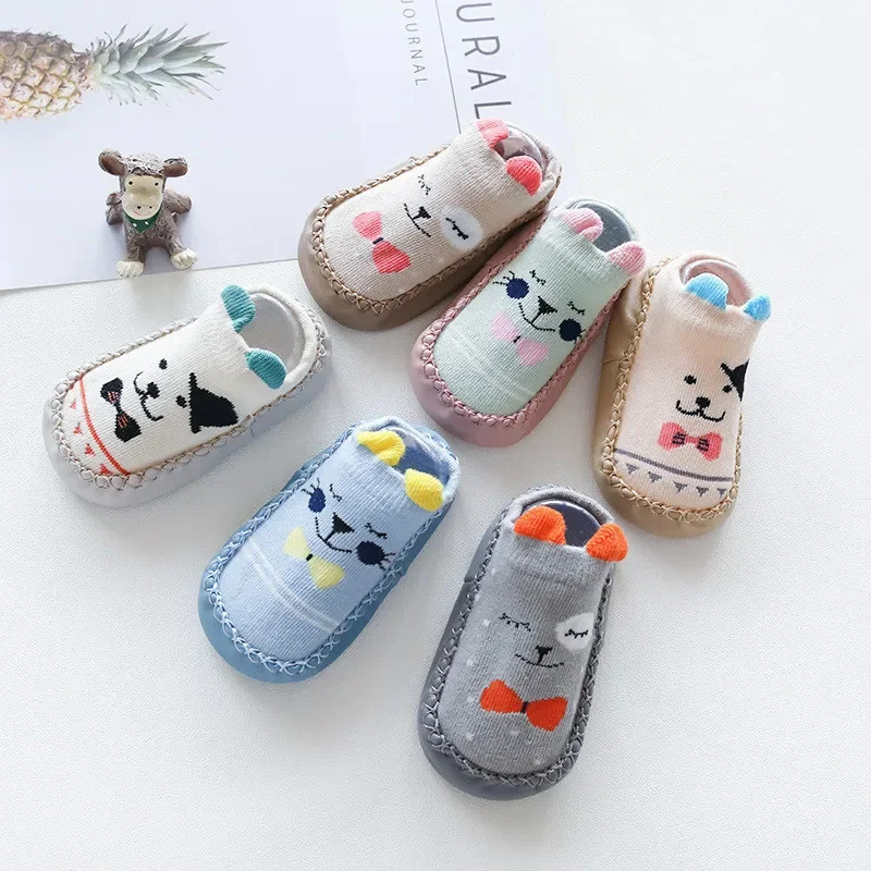 0-24M Toddler Baby Socks With Rubber Soles Infant Baby Girls Boys Shoes Baby Floor Socks Anti Slip Soft Sole Sock Spring Autumn