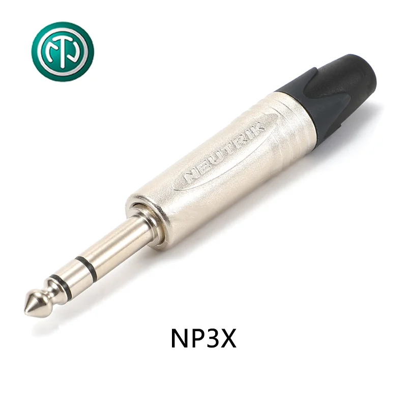 Neutrik NP2C 24K rodowany 2-biegunowy 6,35 mm 6,5 mm mono stereo prosta wtyczka dwurdzeniowy trójżyłowy wtyk mikrofonu