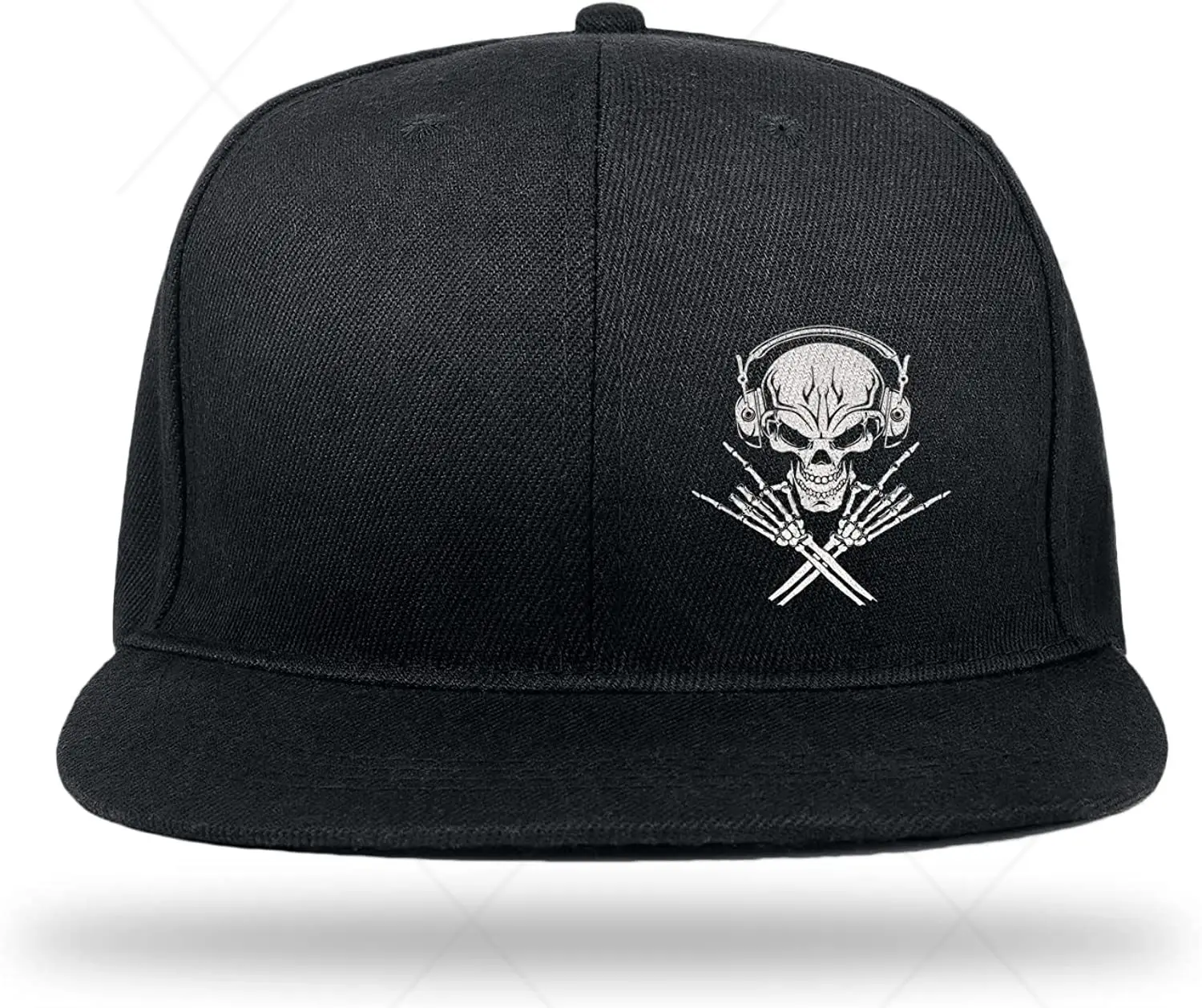 Rock Skull Snapback cappelli per uomo donna Flat Bill Brim berretto da Baseball di dimensioni regolabili Cool Black Hats Outdoor Trucker Hat Dad Caps