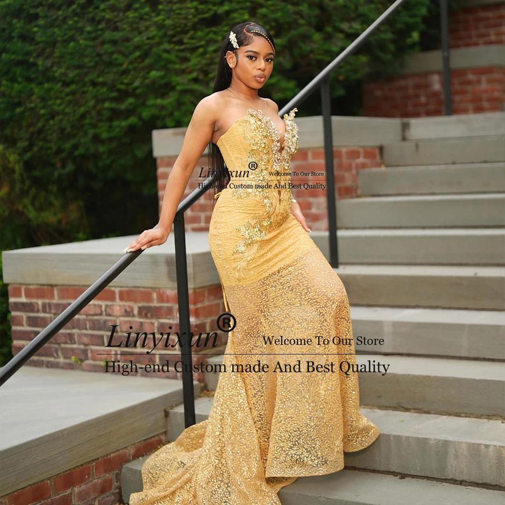 فساتين حفلة موسيقية رائعة بالترتر اللامع للفتيات كريستال بريق حورية البحر رداء حفلات الزفاف مخصص فيستدوس لارغوس فييستا