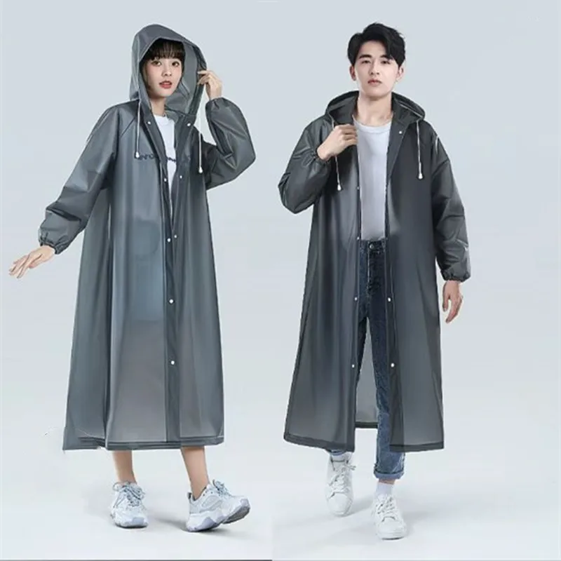 Adult long raincoat waterproof men's and women's raincoat hooded poncho suitable for travel camping fishing all-in-one raincoat