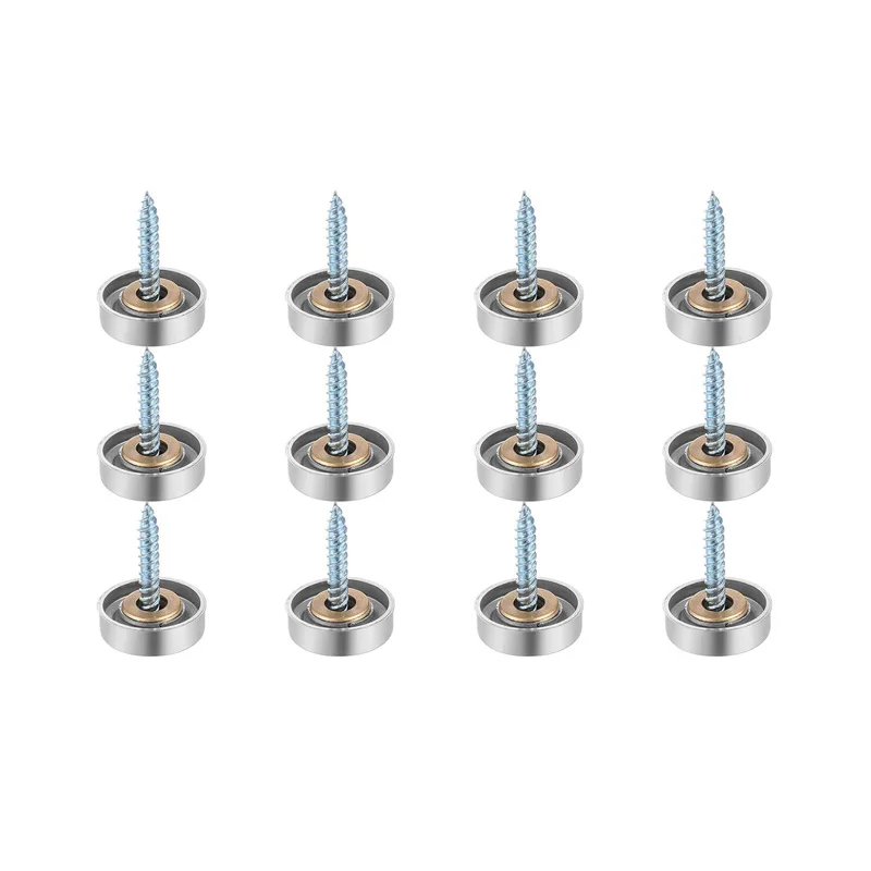 10/12/16Pcs Stainless Steel Mirror Screws with Caps 16mm Decorative Screws Set Screw Covers Caps Kit Mirrors Furniture Fittings