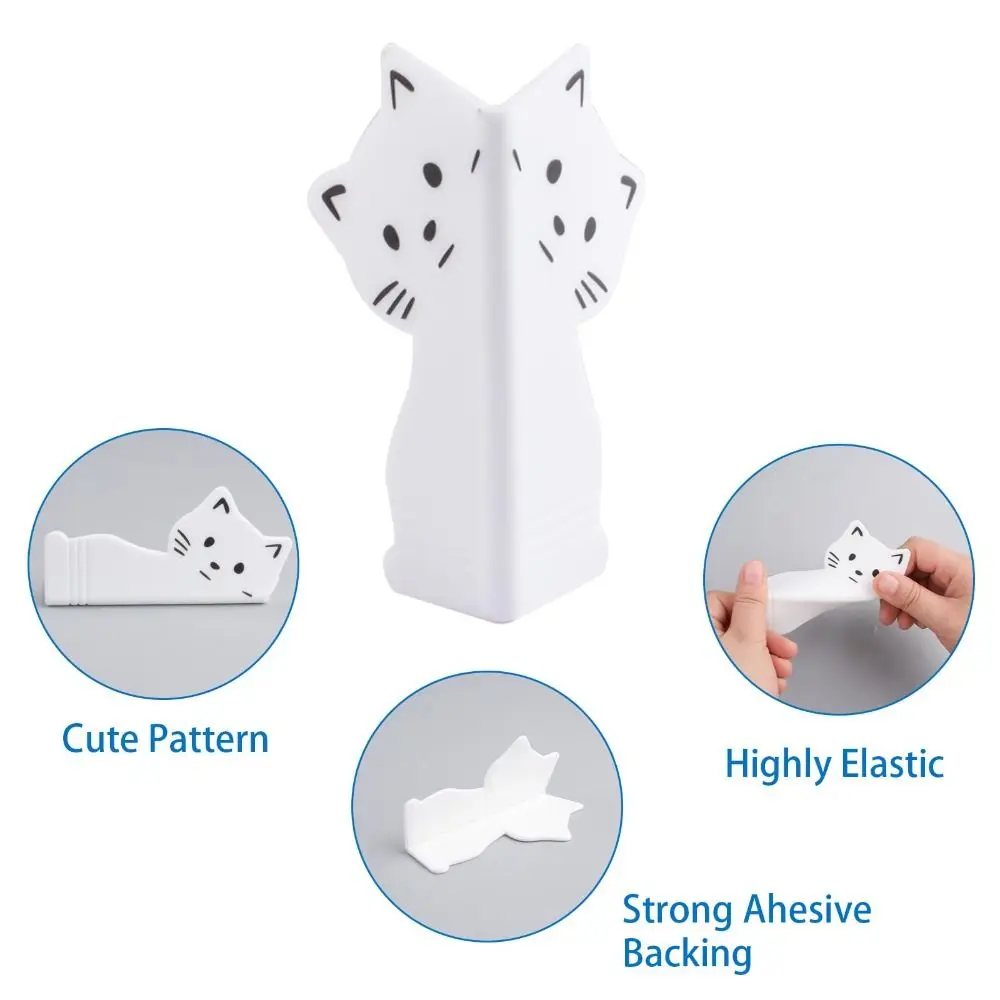 Cat Shape Skirting Protect Strip Self Adhesive Baby Safety Silicone Collision Pad Soft Cartoon Wall Corner Protector Livingroom